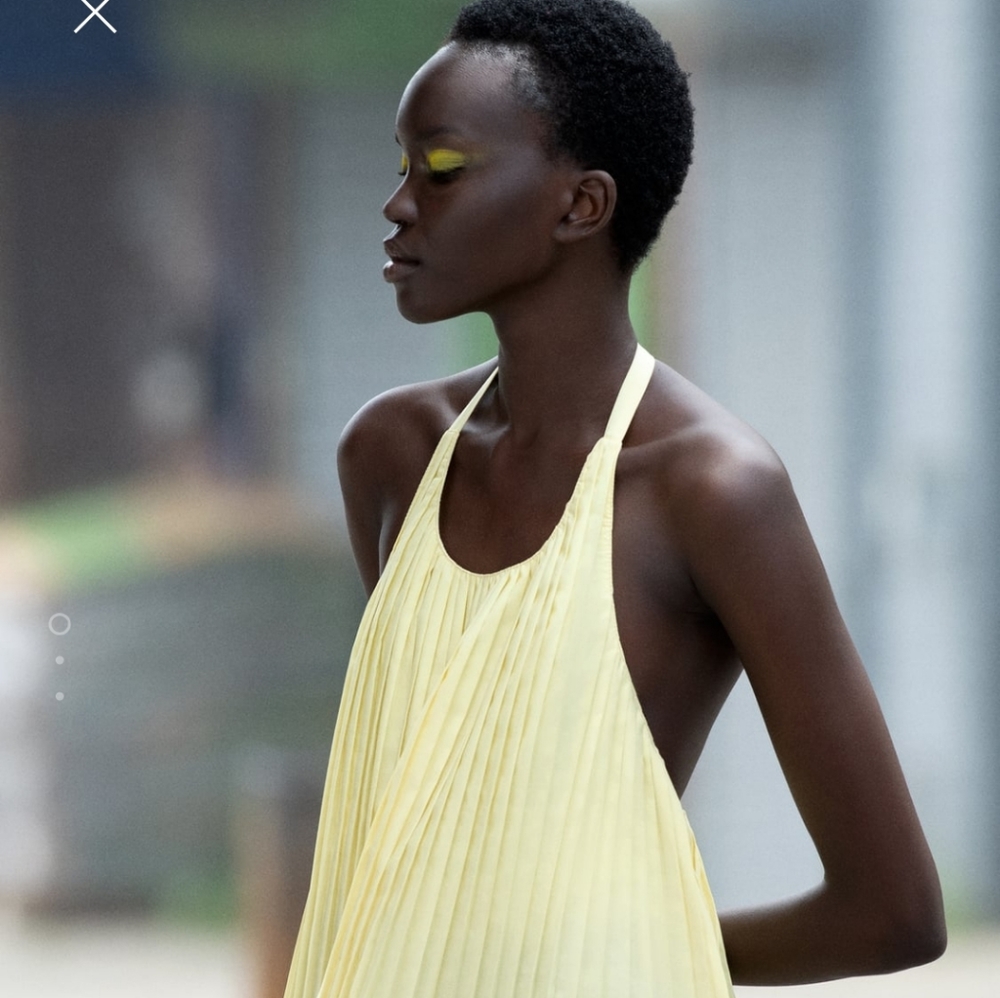Zara pleated halter dress